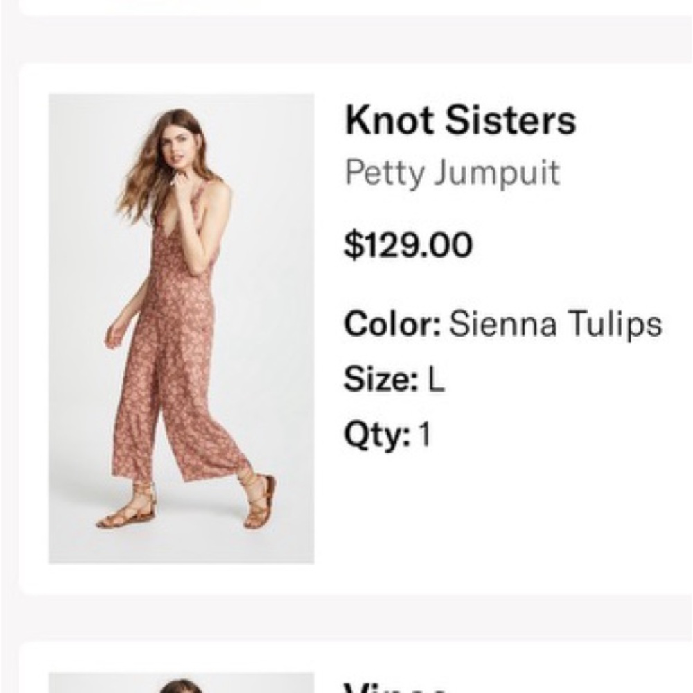 Knot Sisters Petty Jumpsuit in Sienna Tulips Pockets Women's Large Floral - Picture 13 of 16